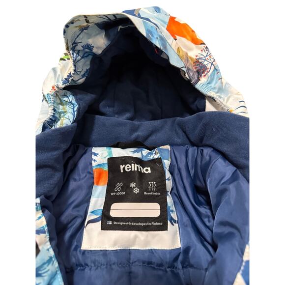 Reima baby down snowsuit bib size 9-12 months animal print - Picture 6 of 11